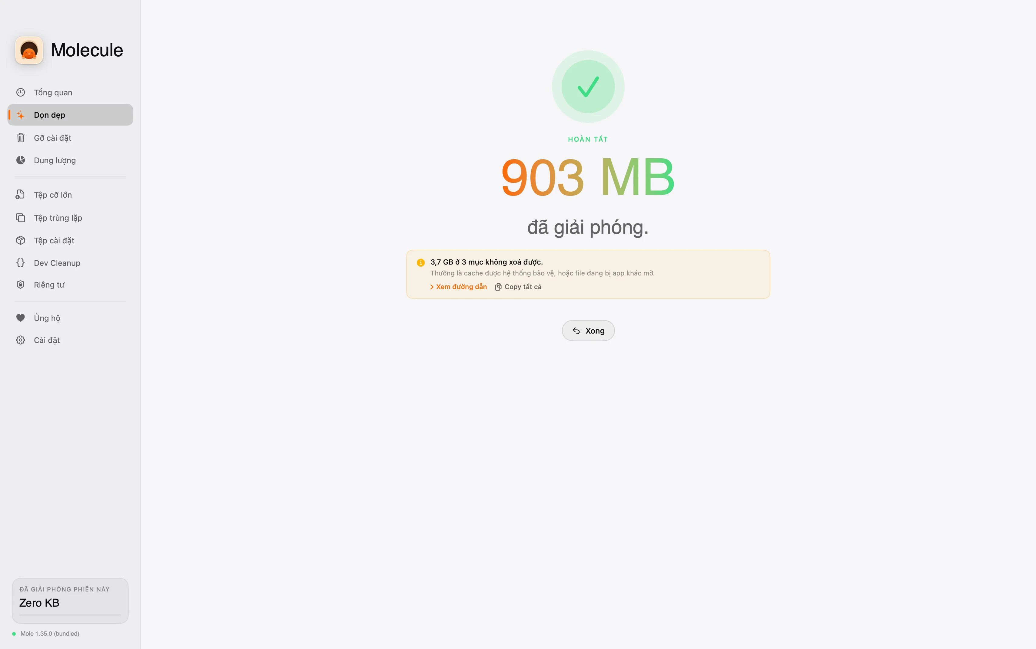 Molecule — Smart Clean · done